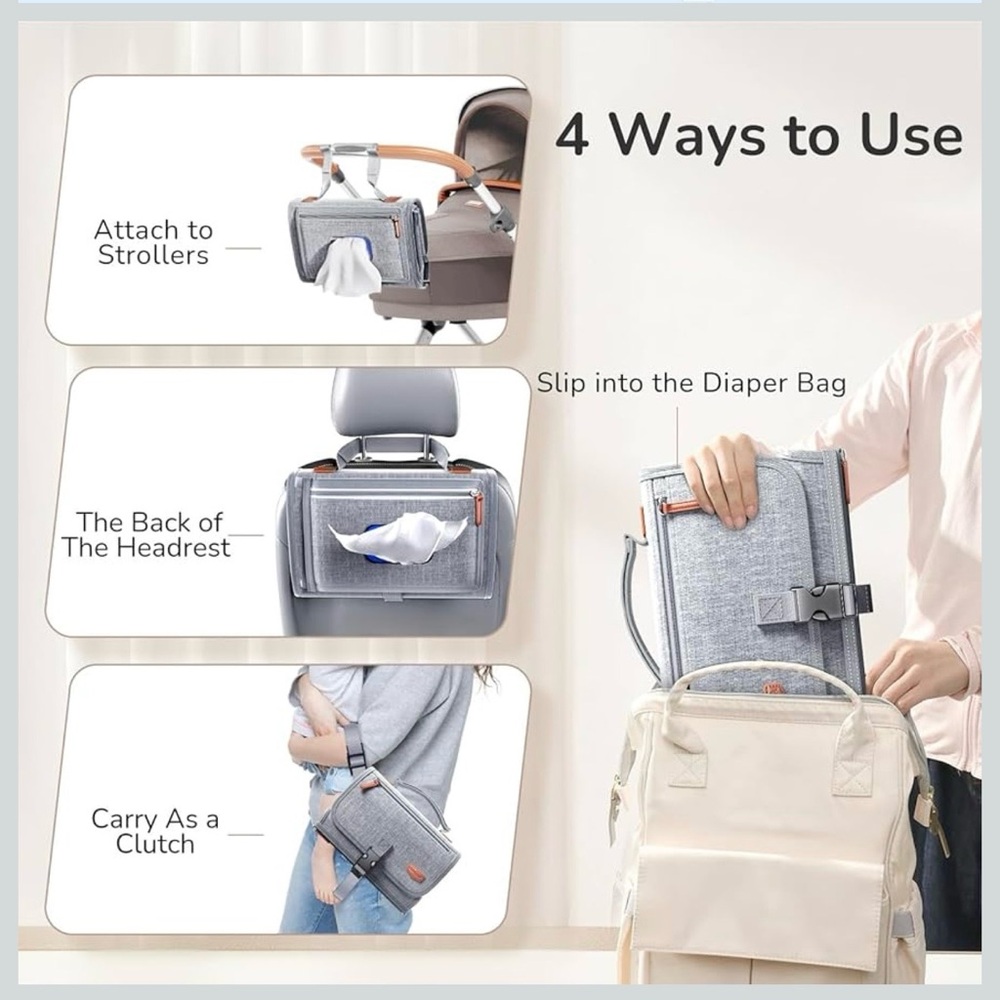 Alatino Portable Diaper Changing Pad - Picture 6 of 6